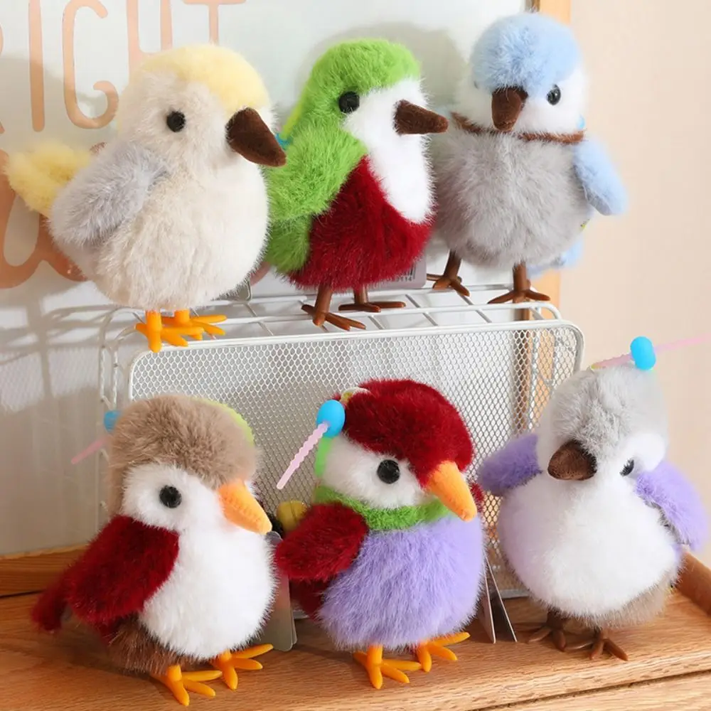 Fashion Blue Tit Birds Plush Pendant Plushies Fluffy Birdie Doll Keyrings Multi Colour Imitation Parrot Plush Doll New Year Gift