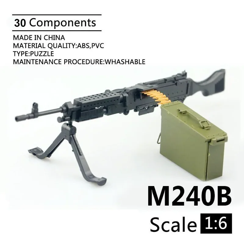 MKAMBB Mitrailleuse Fusil d'Assaut Assembler Modèle pour 12 "Figurine d'Action Soldat Modèles Militaires Jouets pour Enfants, 1, 6 Mini Puzzle