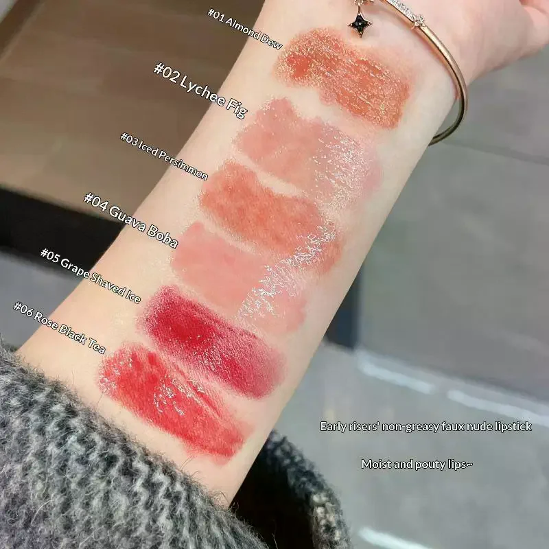 Gege bear Lip Glaze Mirror Glitter Lip Tint Long Lasting Moisturising Love Heart Shape Solid Lipstick Pen Lips Makeup Cosmetic