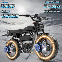 X-Black knight E-Bike 2000W Dual Motor High-power Long battery life Electric Bicycle Fat Tires Full suspension Electrica Bike