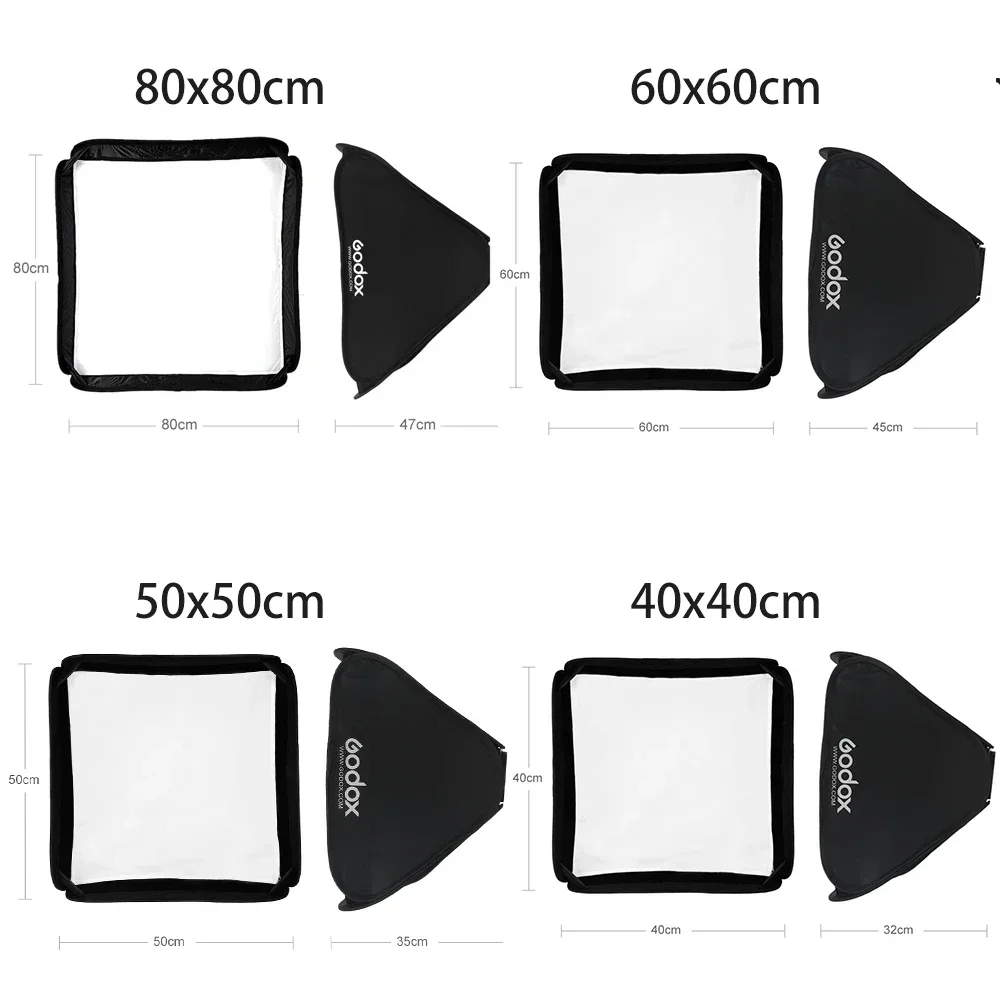 

Godox Softbox with S1 S-Type Bracket Honeycomb Grid Bowens Mount Flash Bracket Mount Foldable photography box light box Softbox