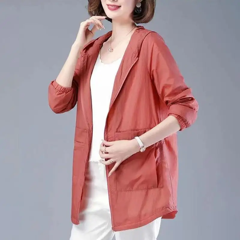 New Mid-Length Loose-Fitting Sun Protection Jacket For Women New Style UV Protection Sun Protection Coat
