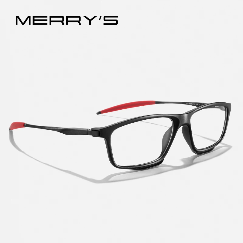 

MERRYS DESIGN Men Sport Glasses Frames TR90 Frame Aluminum Temple With Silicone Legs Myopia Prescription Eyeglasses S2715