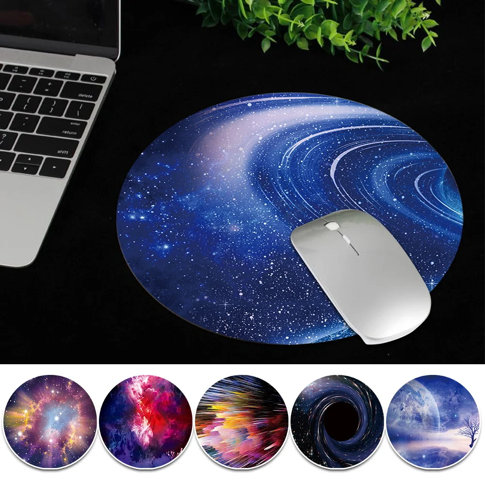 

Mouse Pads Non-slip Gaming Mouse-pad MacBook/Xiaomi/Lenovo/Huawei Gamer Laptop Mousemat Space Pattern Small Round Desk Mat