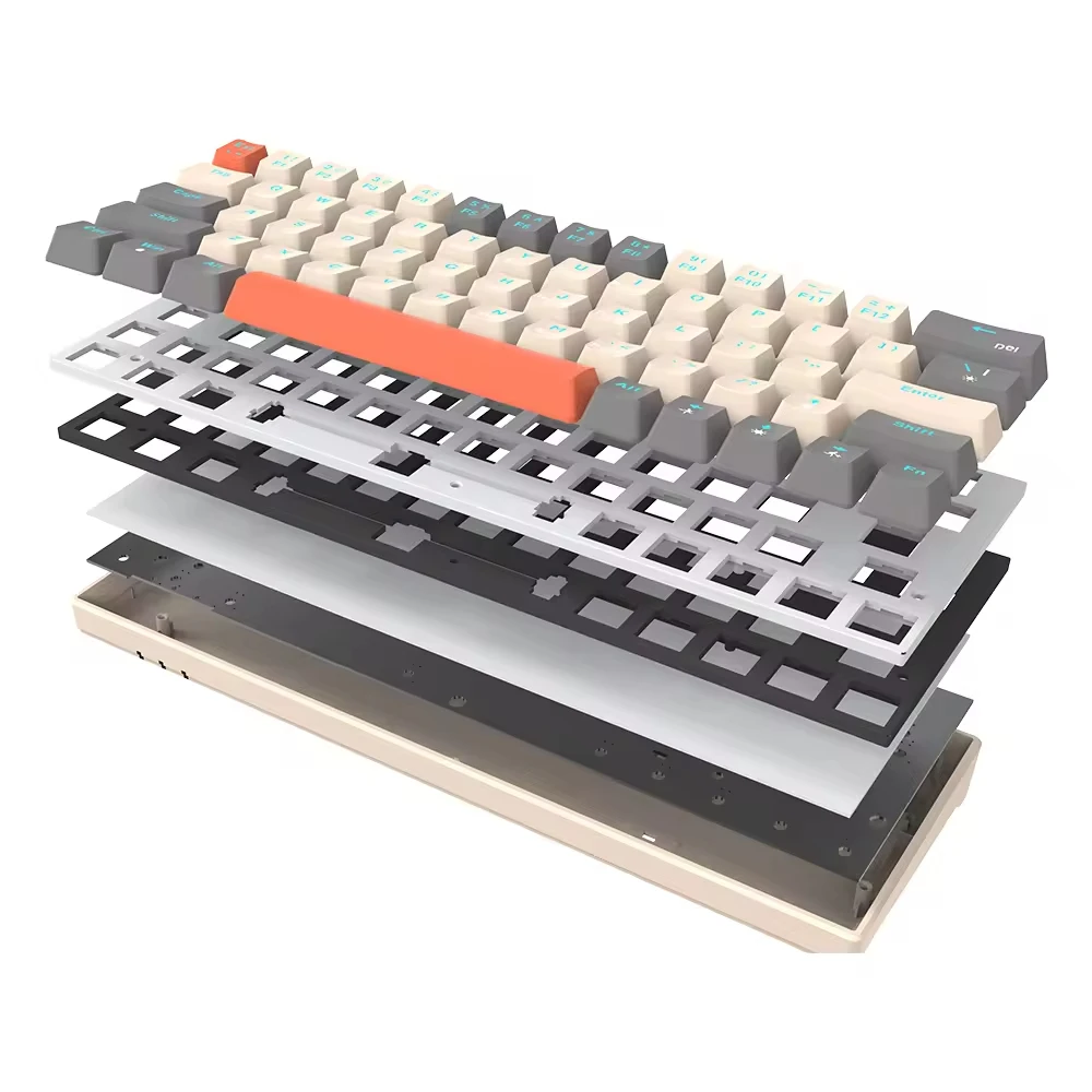 63 Keys Bluetooth Wireless Rechargeable Mechanical Gamer 60% Computer Keyboard