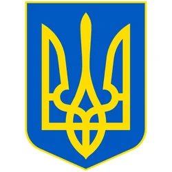 13cm Coat of Arms of Ukraine Funny Car Sticker Colorful PVC Printed Personality, Exterior Parts Sunscreen and Waterproof Decals