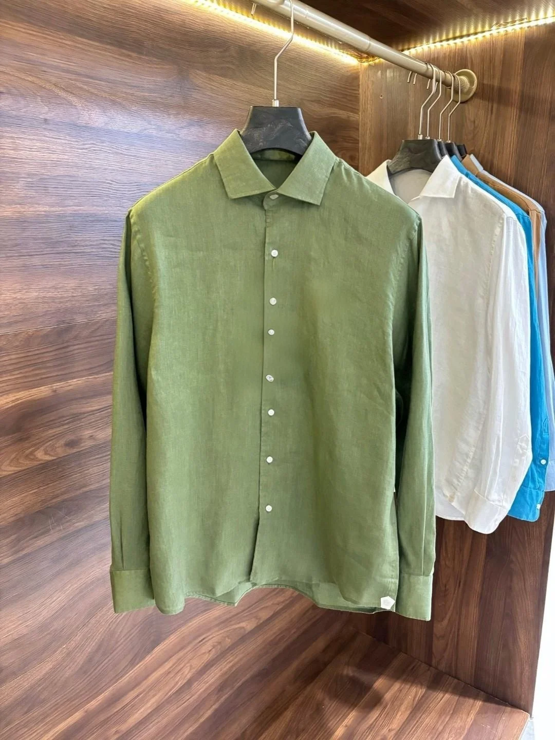 

Linen Long Sve irt Classic Busin Casual Sle для мужчин среднего возраста LP Edition Легкий и удобный