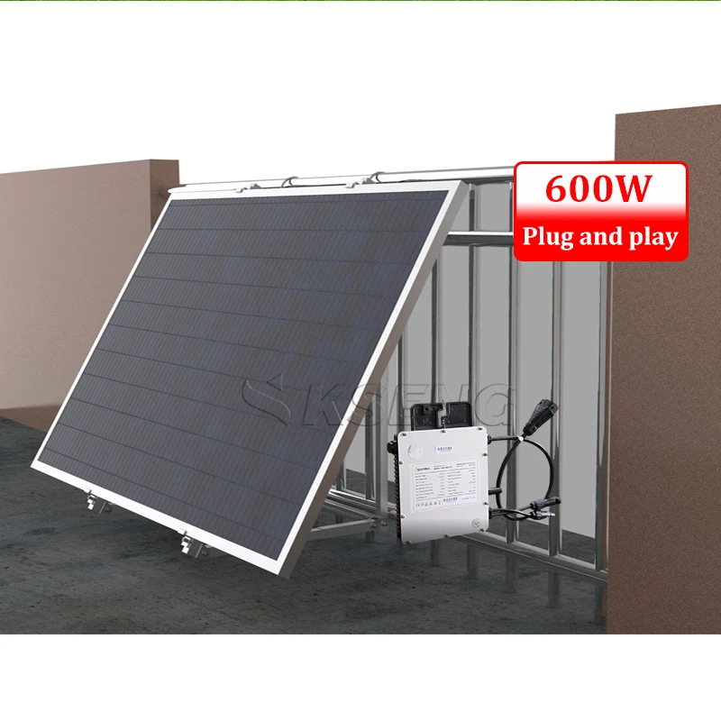 Balkonkraftwerk 400W Europe PV System Monocrystalline Solar Panel MPPT Controller Home Balcony Plug and Play Solar Kit