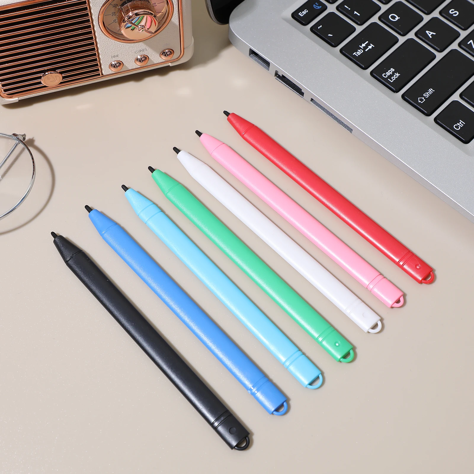 7pcs Lcd Writing Board Stylus Pens Durable Plastic Kids Learning Tool Math Practice Drawing Supplies Fine Craftsmanship Graffiti