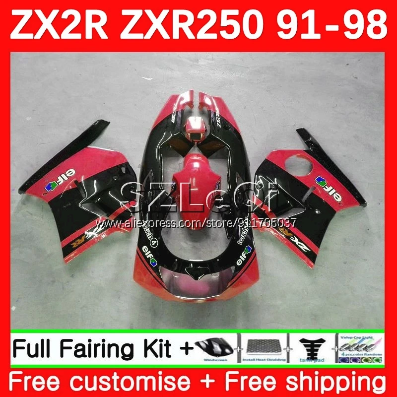 ZXR250 For KAWASAKI NINJA ZX2R Red Black ZX 2R ZXR 250 55No.20 ZX-2R ZXR-250 91 92 93 94 ZX-R250 1995 1996 1997 1998 Fairing