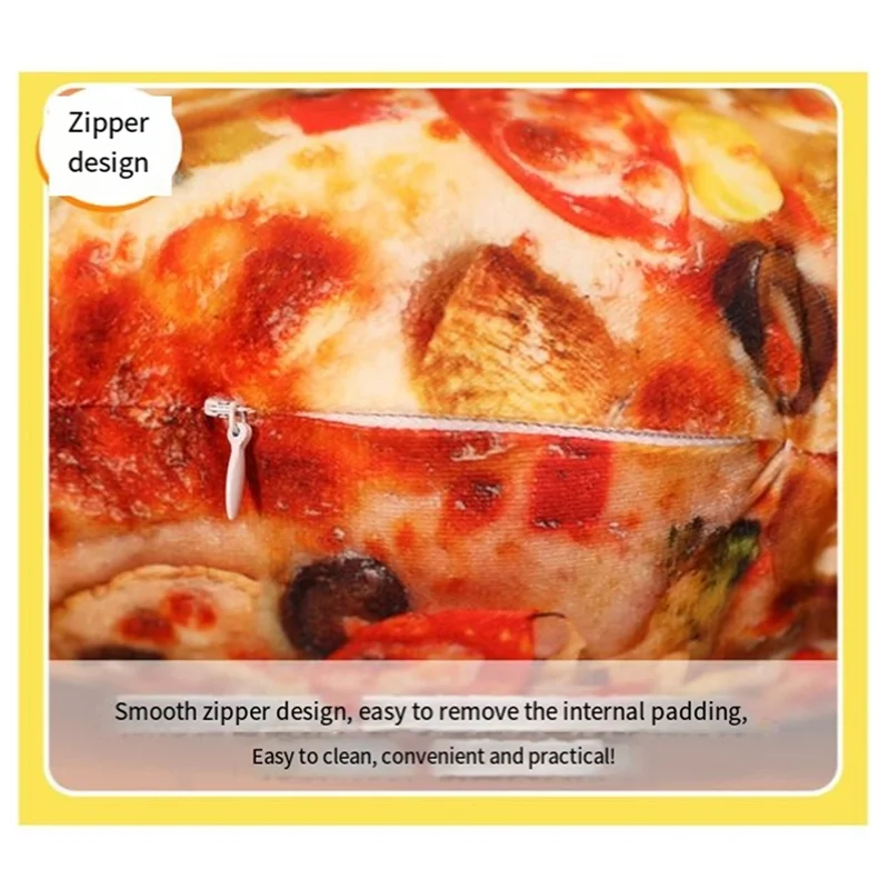 ABJO-피자 모양의 베개 재미 있은 3D 라운드 음식 봉제 인형 베개 참신 던지기 쿠션 박제 동물 장난감 16In,Double Pepper Du