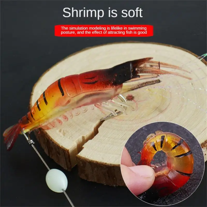 Luminous Shrimp Silicone Soft Quid Jigs Lure Fishing Lure Shrimp Fishing Lure Lifelike Artificial Fishing Activity Lure Luminous