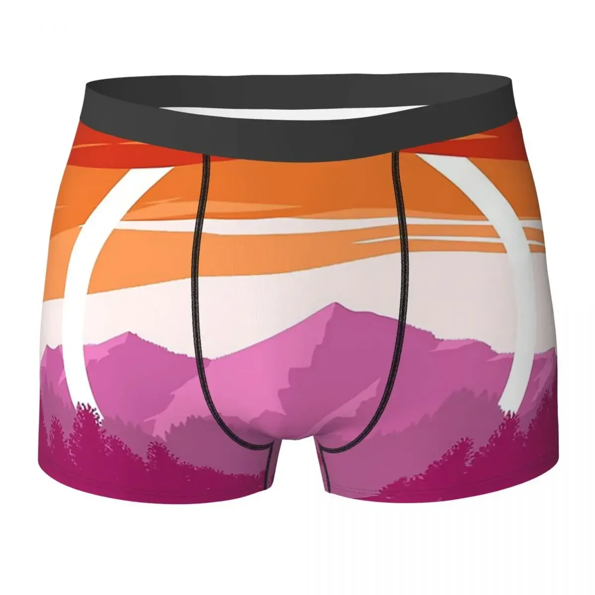 Boxer Underpants Shorts Pride Mountain Subtle Lesbian Pride Flag Design Panties Men Soft Underwear for Homme Man Boyfriend Gift