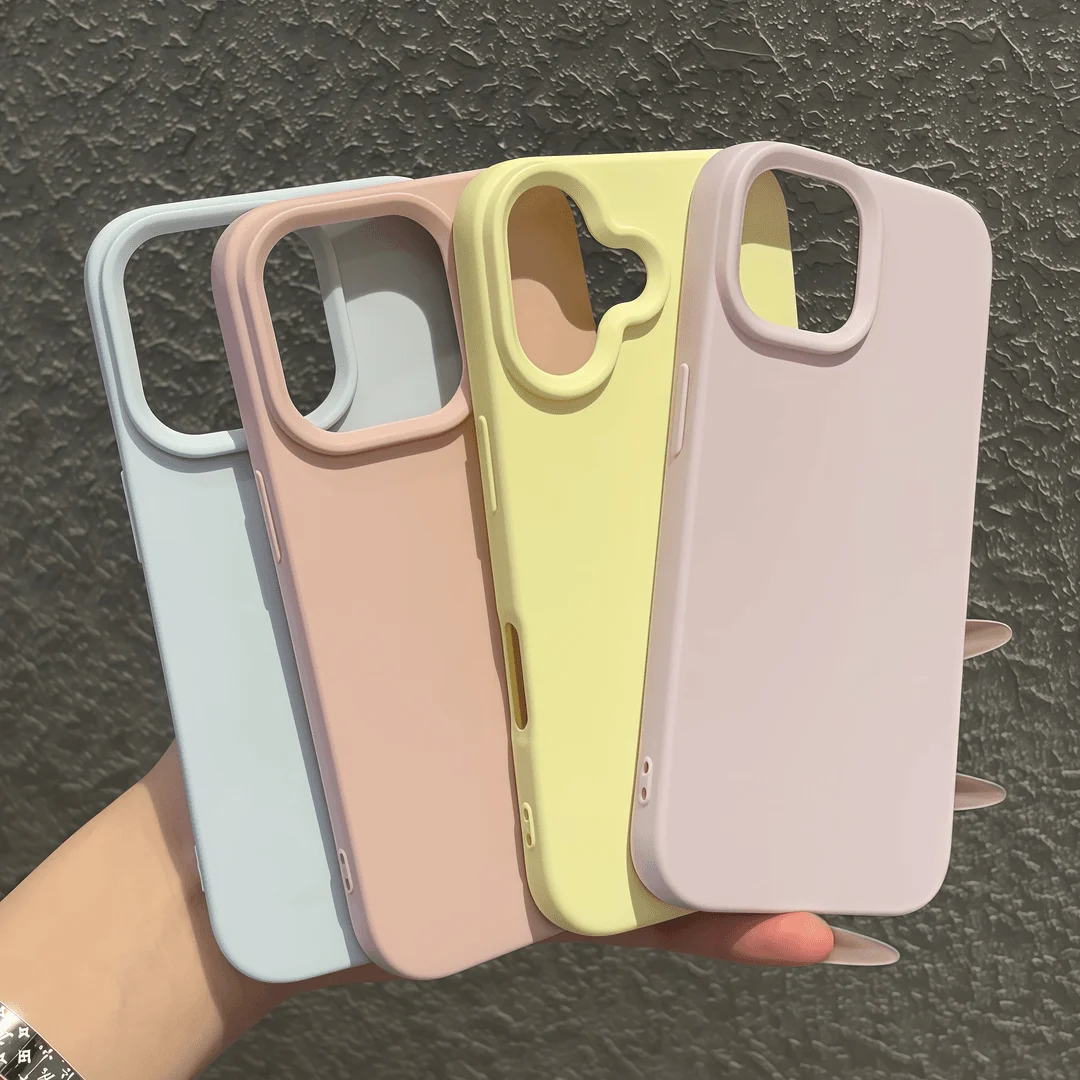 لينة سيليكون كاندي اللون ماتي جراب هاتف آيفون 11 12 13 14 15 16 برو ماكس زائد للصدمات الوفير المطاط الغطاء الخلفي قذيفة