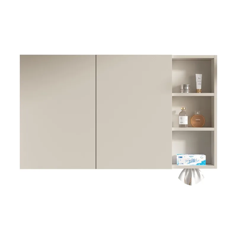 Thickened space aluminum flip open feng shui mirror bathroom wall storage hidden smart bathroom can block the mirror