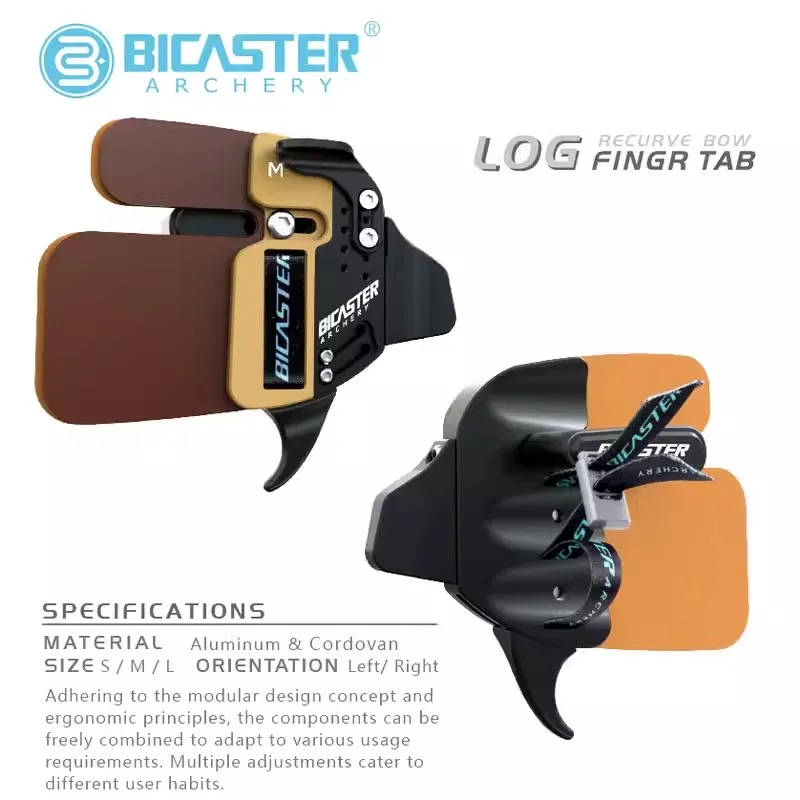 1pc Bicaster Archery Competition Finger Tab Guard Protection Genuine Leather+Aluminum S/M/L LH/RH Archery Bow Hunting Accessory