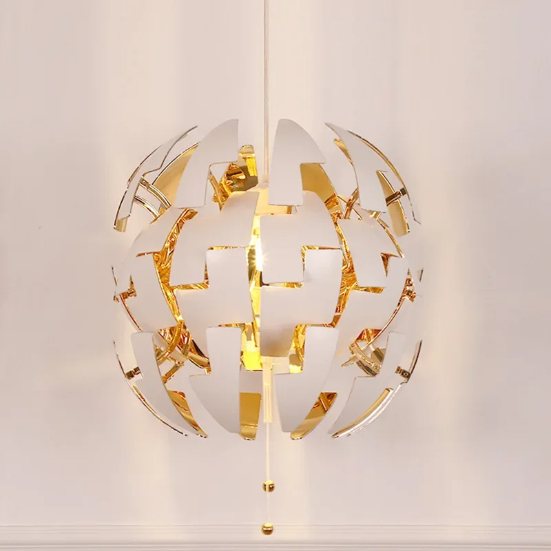 Nordic Simple Pendant Lamp Plated Acrylic Deformable Personality E27 Single Bedroom Livingroom Dining Lighting Fixture