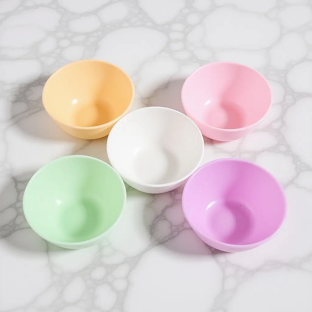 5Pcs Silicone Facial Mask Bowls Stable Flexible Lightweight Mixing Bowls for DIY Mask Preparation Home Salon Beauty Essential