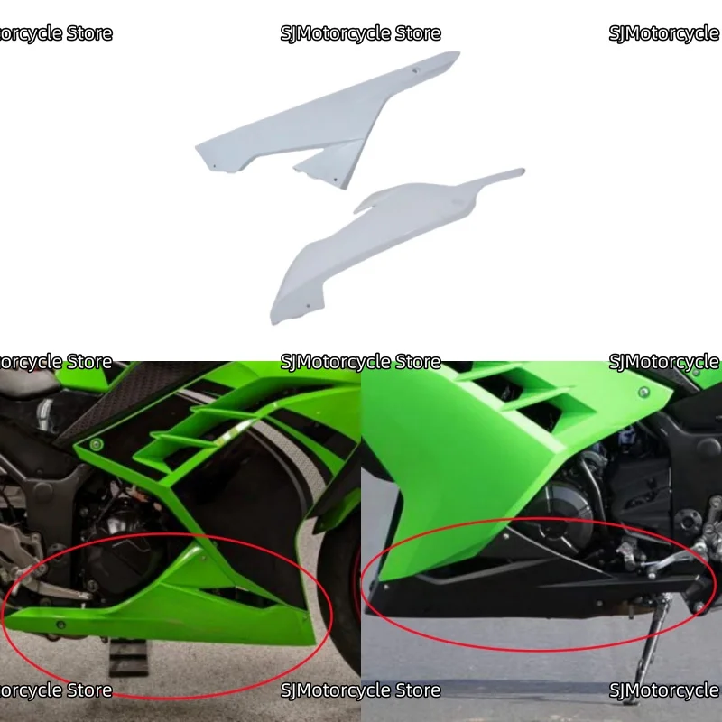 

Lower Engine Fairing Side Panels Exhaust Shield Plate Bottom Belly Cover Fit For KAWASAKI NINJA300 NINJA 300 ZX300 2013-2018