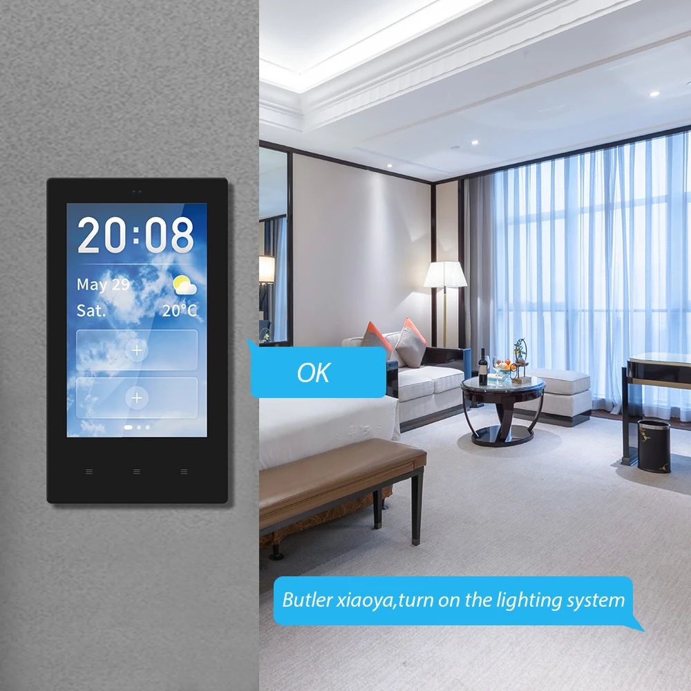 Tuya Wifi Wall Mount Multi-touch Screen Multiple Panel Touch Switch Central Smart Home Control Panel Zigbee switch