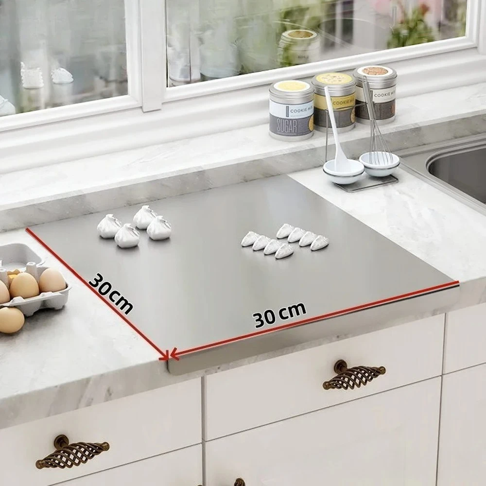Food Grade roestvrijstalen snijplank 304 snijplank antislip rand geschikt voor het snijden van groenten gebak keukengereedschap
