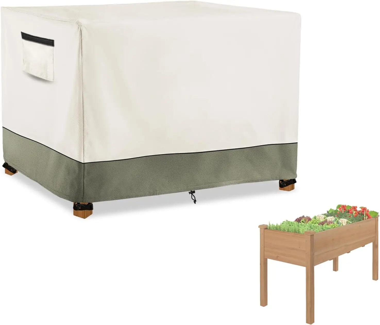 

Outdoor Raised Garden Bed Cover,Heavy Duty 600D Waterproof Elevated Wood Planter Box Stand Cover for Winter,48" L x 24" Wx 30" H