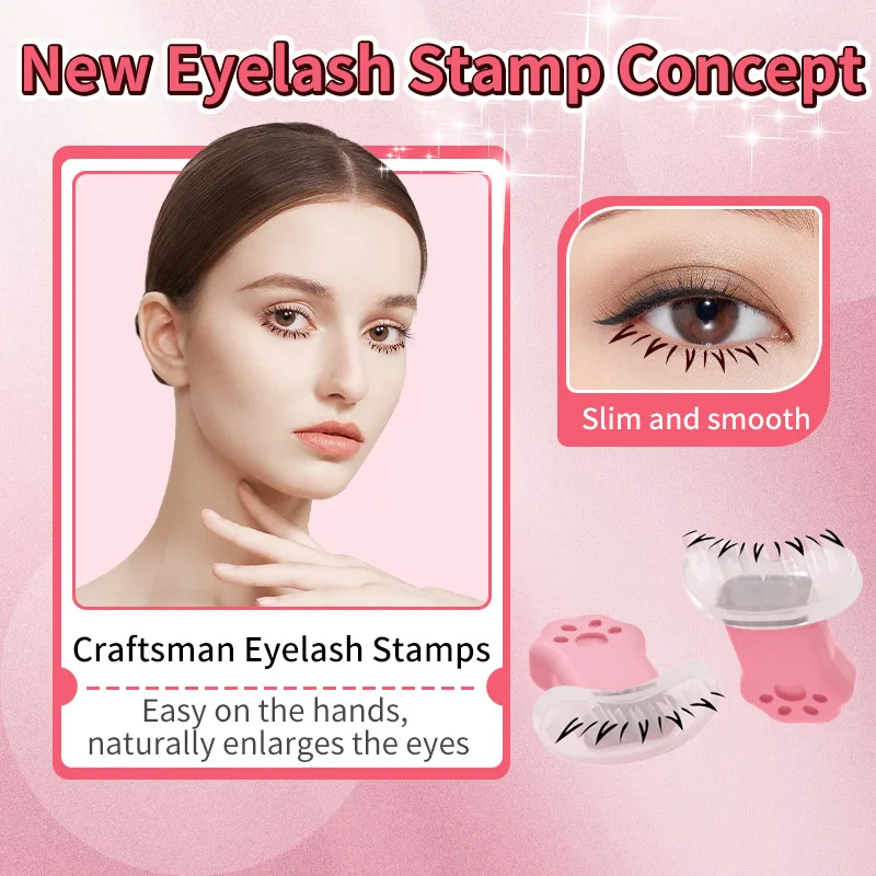 Lower Eyelash Stamp Stencil With Handle Eyelash Applicator Quick Makeup Under Eyelash Template Seal False Eyelashes Stamper