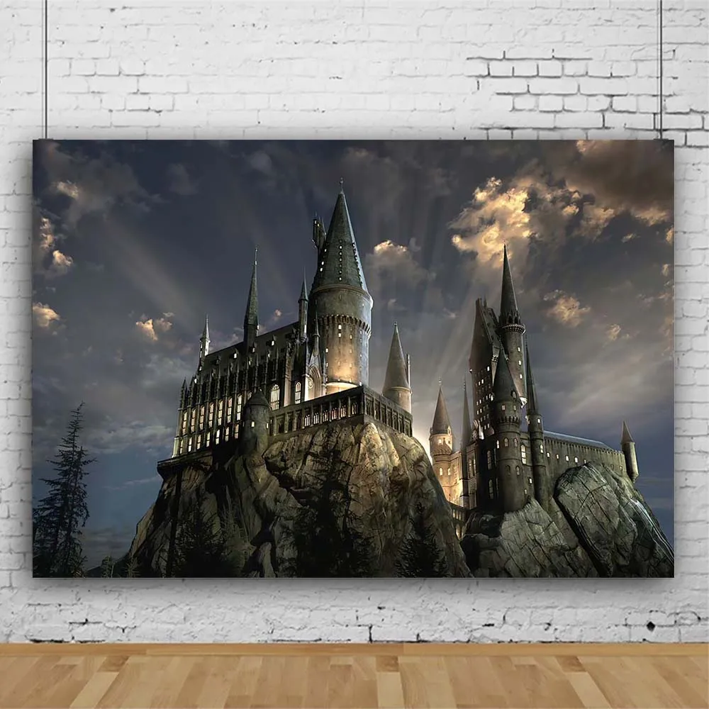 Mocsicka Halloween Backdrop Dark Castle Tombstone Moon Happy Halloween Party Photography Background Photo Studio Photocall Props