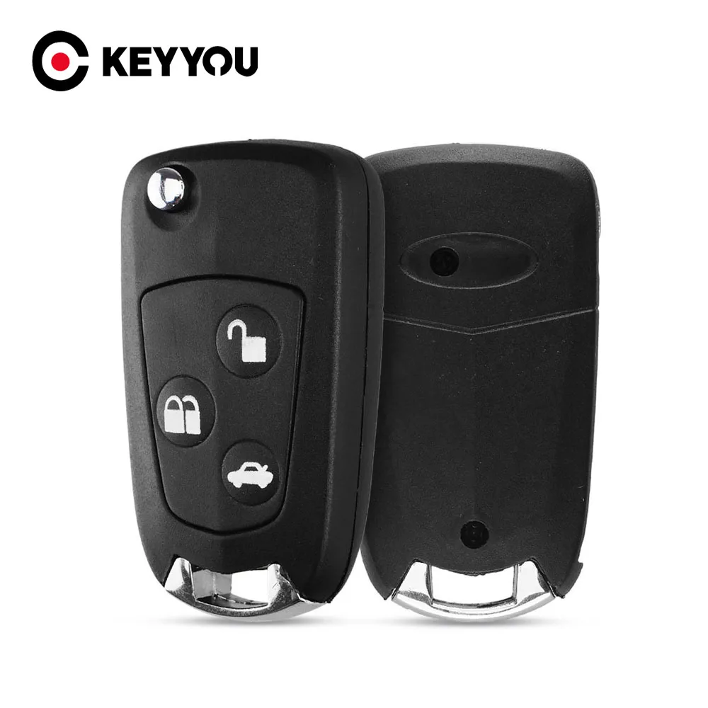 KEYYOU 10X New For Ford Focus Mondeo 3 Buttons Remote Folding Key Flip Shell Case Uncut Blank