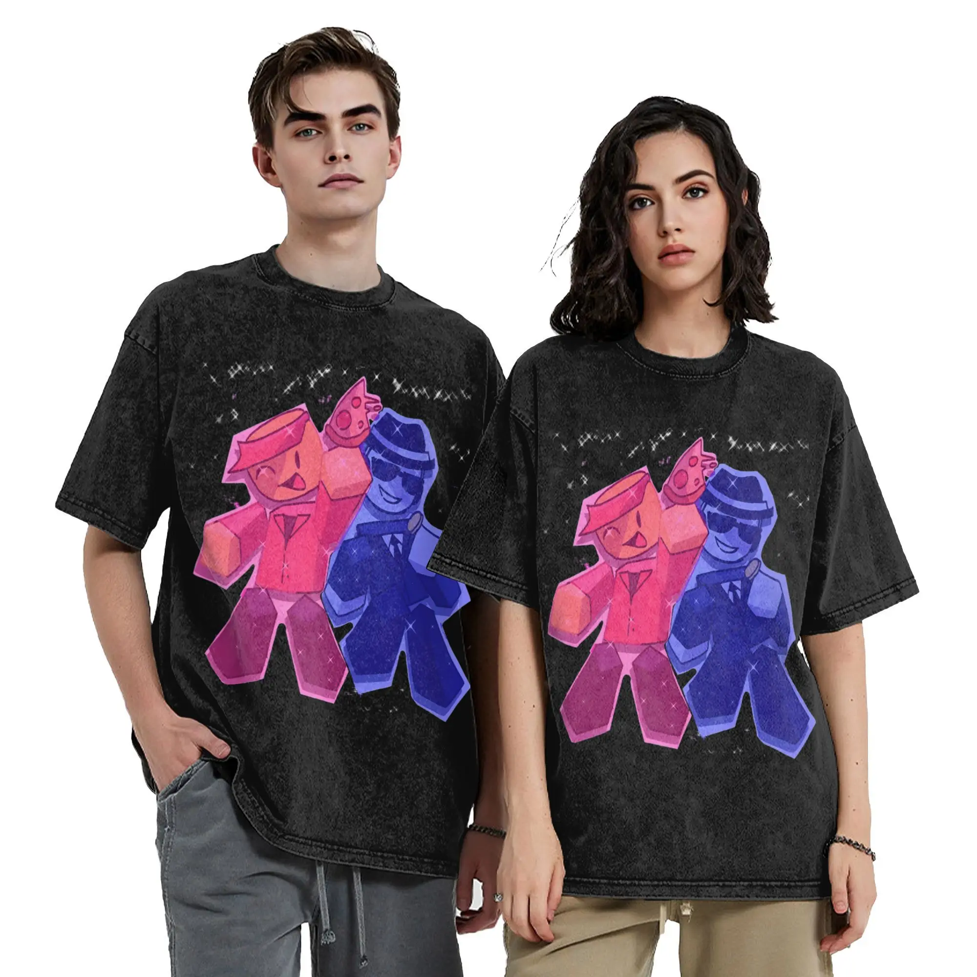 

Forsaken Cartoon Vintage Washed T-Shirts for Men Women Novelty 100% Cotton Tee Shirt O Neck Short Sleeve T Shirts Gift Idea Tops