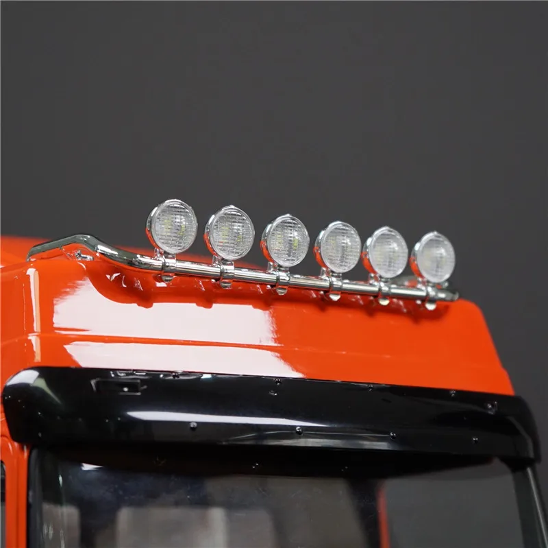 Reflektory dachowe i reflektory LED do 1/14 Tamiya zdalnie sterowana ciężarówka przyczepa wywrotka Scania 770s R730 Benz Actros Volvo MAN LESU DIY