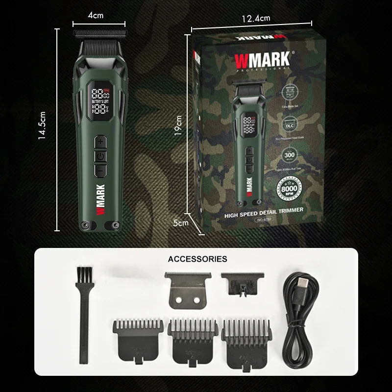 New  Hair Trimmer for Men WMARK NG-8280  High Speed Engraving Clipper DLC Head Clipper Charging Hair Salon