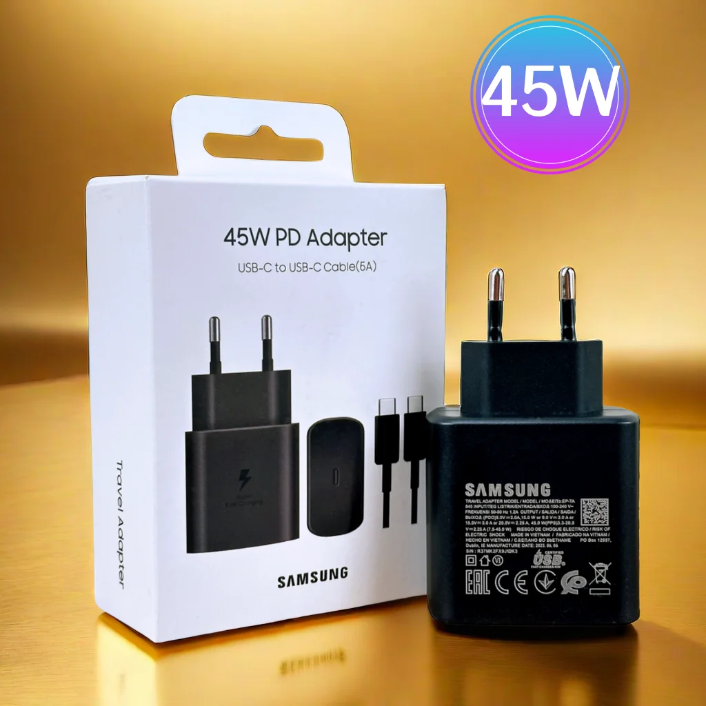 Samsung 45w Charger Super Fast Charge Adapter Type C Cable For Galaxy S24 S23 S22 S21 S20 Note 20 Ultra 10 Z Flip Fold 6 5 4 3 2