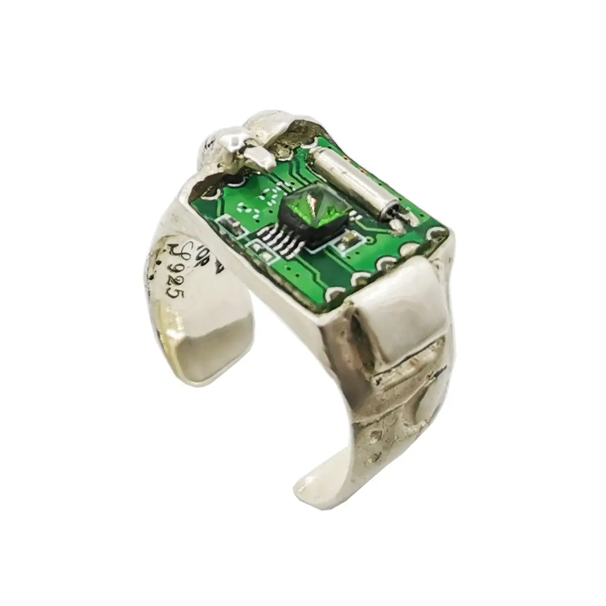 Open Ring Cyberpunk Style Circuit Board Chip Rings Punk For Men And Women Copper Alloy Jewelry Fashion Party Gifts