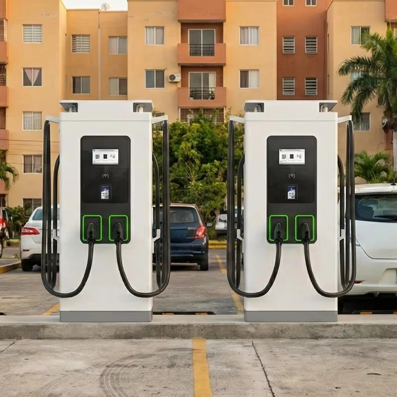 New Integrated 180kW Floor-Mounted Dual  DC EV Charging Station IP54 Protection 10-inch Touchscreen CCS1/CCS2 Fast Charger