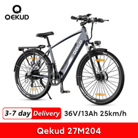 Qekud 27M204 Electric Bicycle for Men Mountain Bike 250W 36V 13Ah Lithium Battery City E-bike