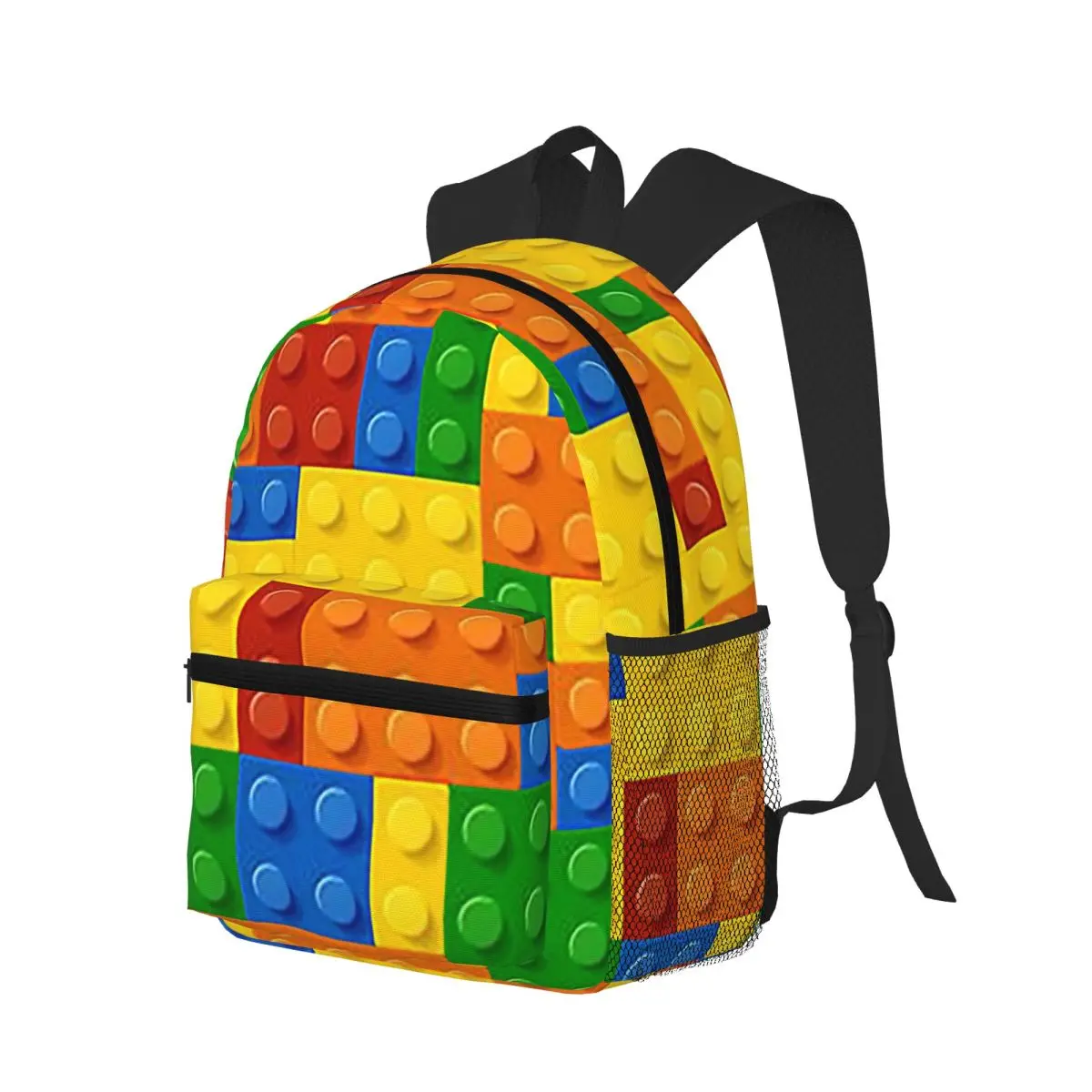 Building Blocks Construction Brick Student Backpack School Bag Hiking Travel Daypack for Boys Girls Bookbag Shoulder Bags