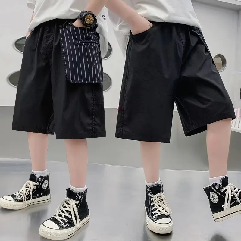 

Teenager Boys Pants Children's Overalls Shorts Summer Outer Wear Thin Baby Casual Pants Little Boy Handsome Pants
