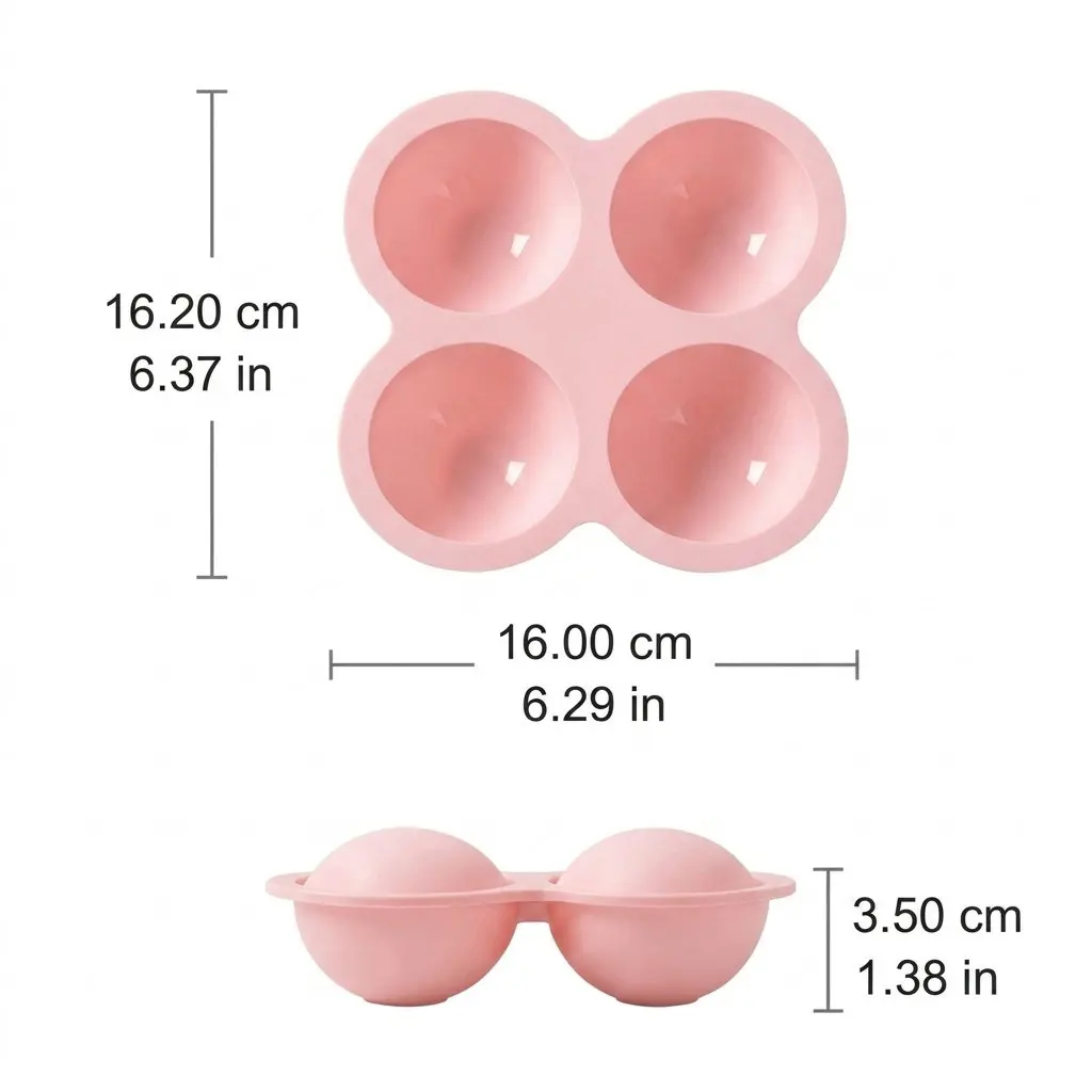 2Pcs Half Round Cake Mold Food Grade Silicone Baking Mold DIY Chocolate Jelly Pudding Non-Sticky Silicone Bakeware Baking Tool