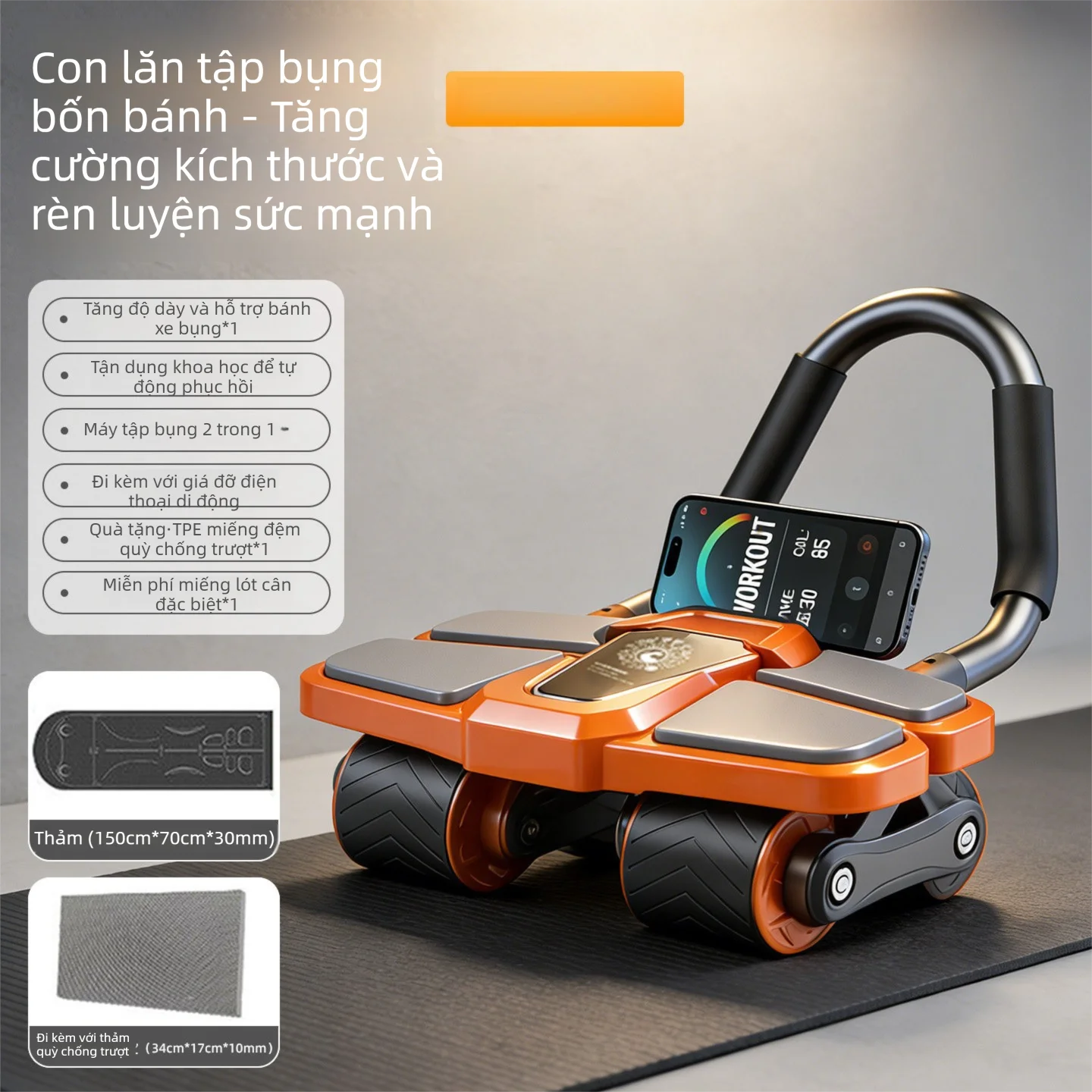 Máy Tập Cơ Bụng Sử Dụng Tại Nhà Có Màn Hình Hiển Thị Số Tự Động Nhảy Lại