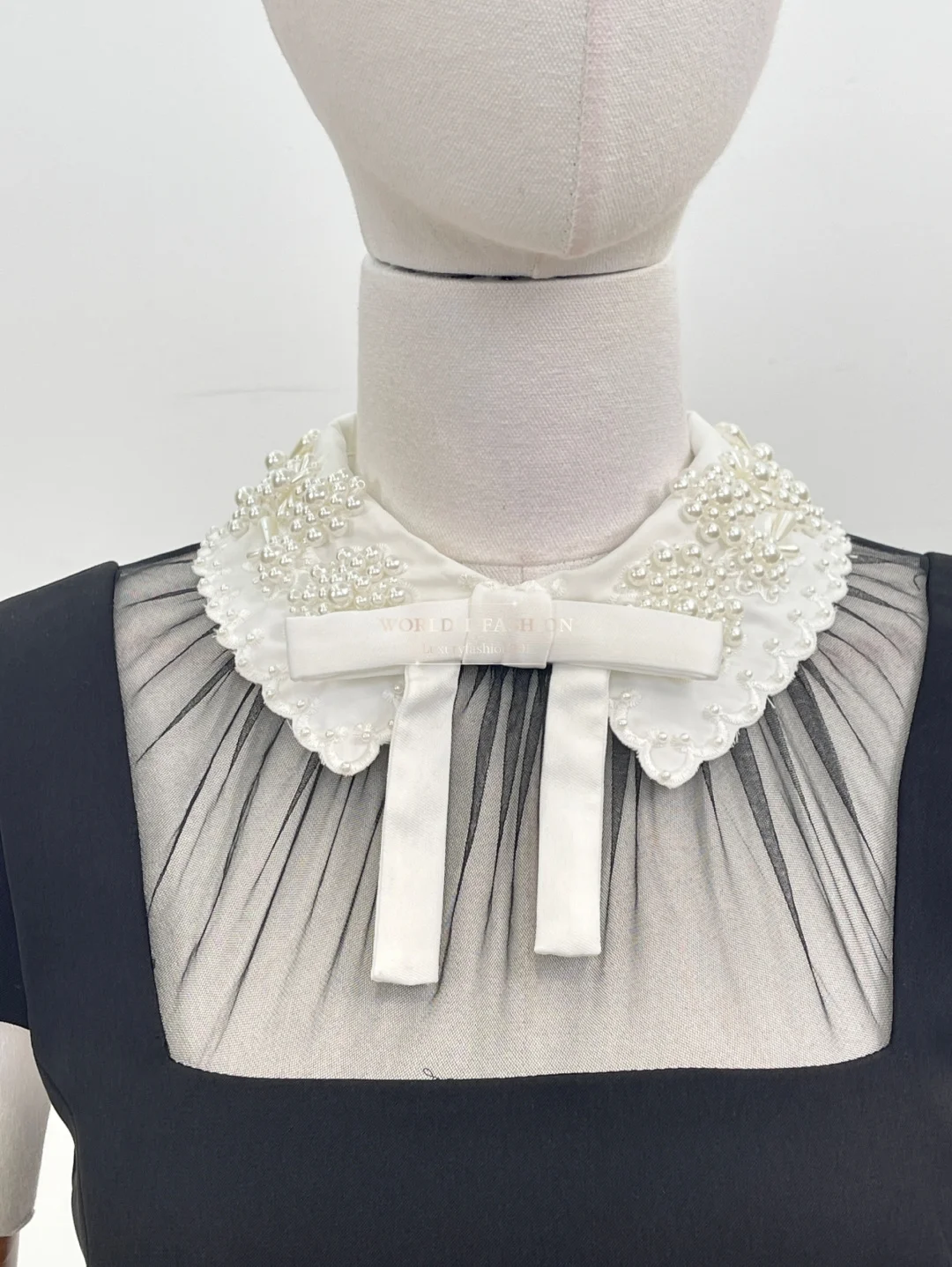 Party neuSchwarzes, kurzärmliges, durchsichtiges Midikleid mit Spitze, 2025, hohe Qualität