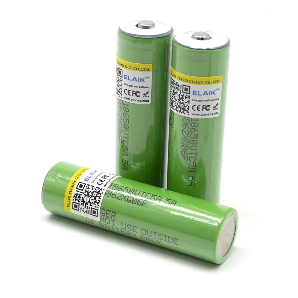 ELAIK VTC5 2600mAh 3.6V 18650 Lithium Battery 30 A Discharge suitable for Sony US18650VTC5A batteries +Pointed