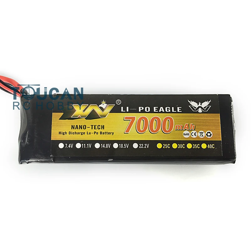 7000mah Li-Po Battery Electronic Spare for 1/16 HENG LONG RC Tank DIY Model Parts TH16475