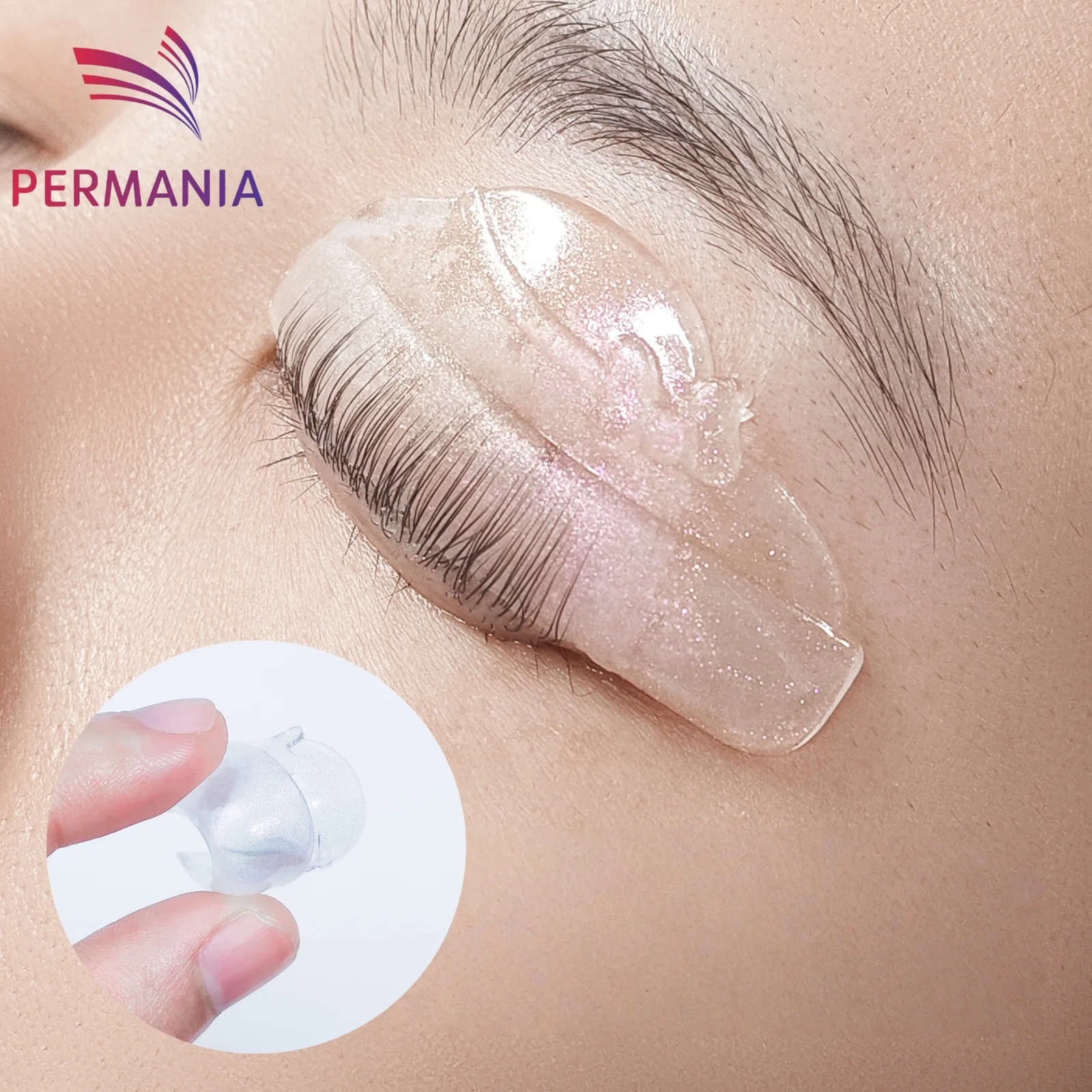 PERMANIA 4 Pair L Curl Silicone Eyelash Perm Pads Sticky Lashes Rods Shield Lifting 3D Eyelash Curler Accessories Makeup Tool