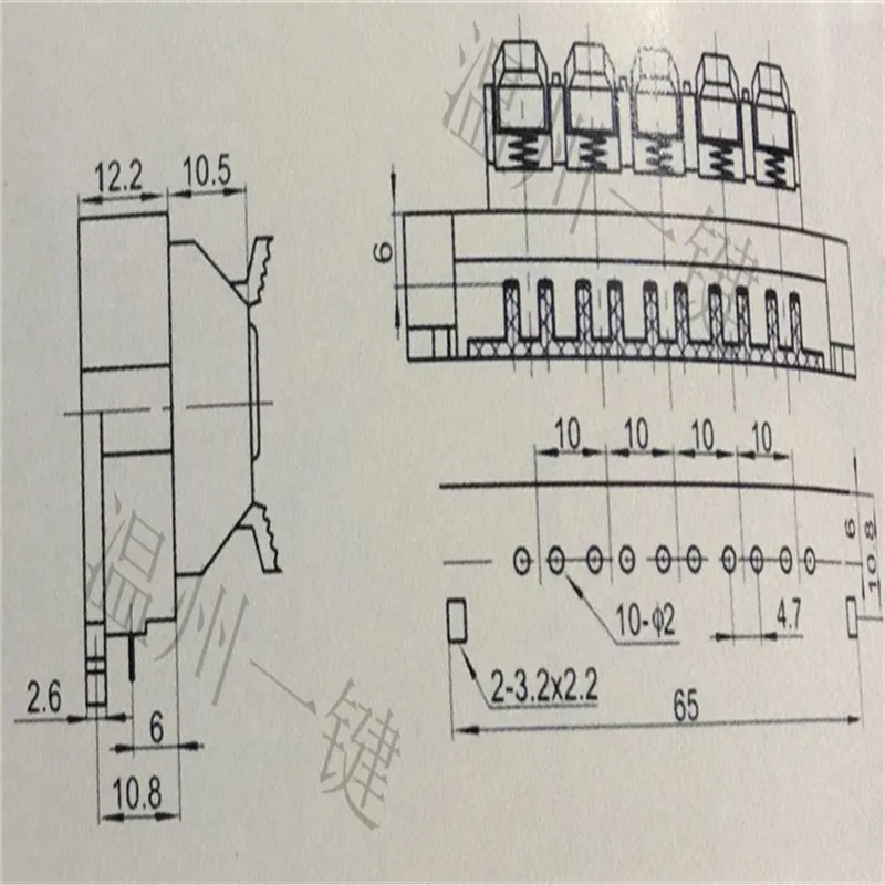 1pc Connection clamp 10-bit high-quality audio wiring clamp quick clamp test clamp WP10-11 square external wiring seat