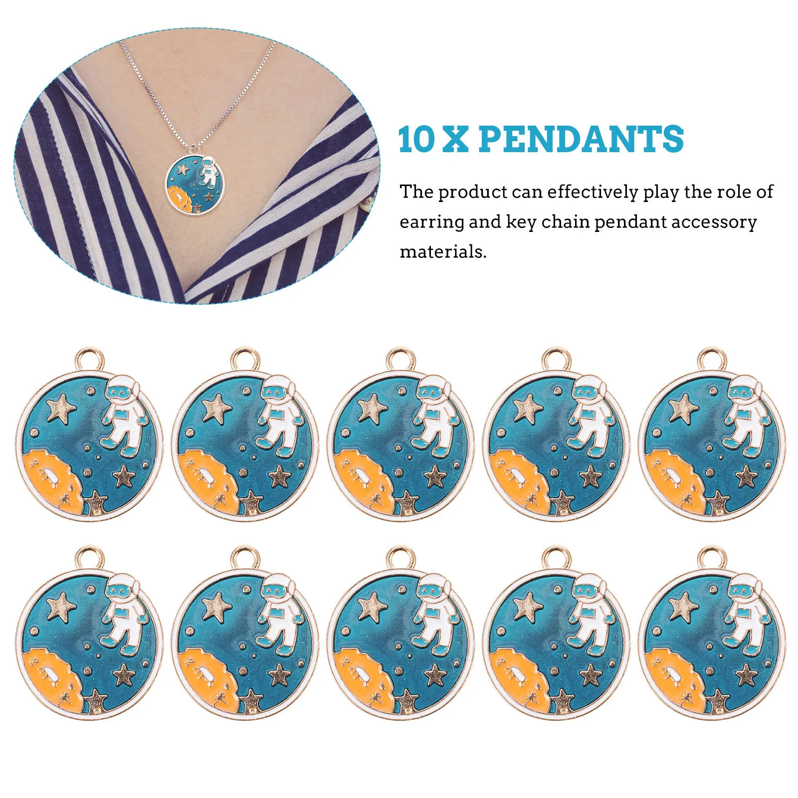 

10Pcs Zinc Alloy Astronaut Pendant DIY Supply Jewelry Making Bracelet Necklace Key Ring Pendant Accessories Key Chains Pendants