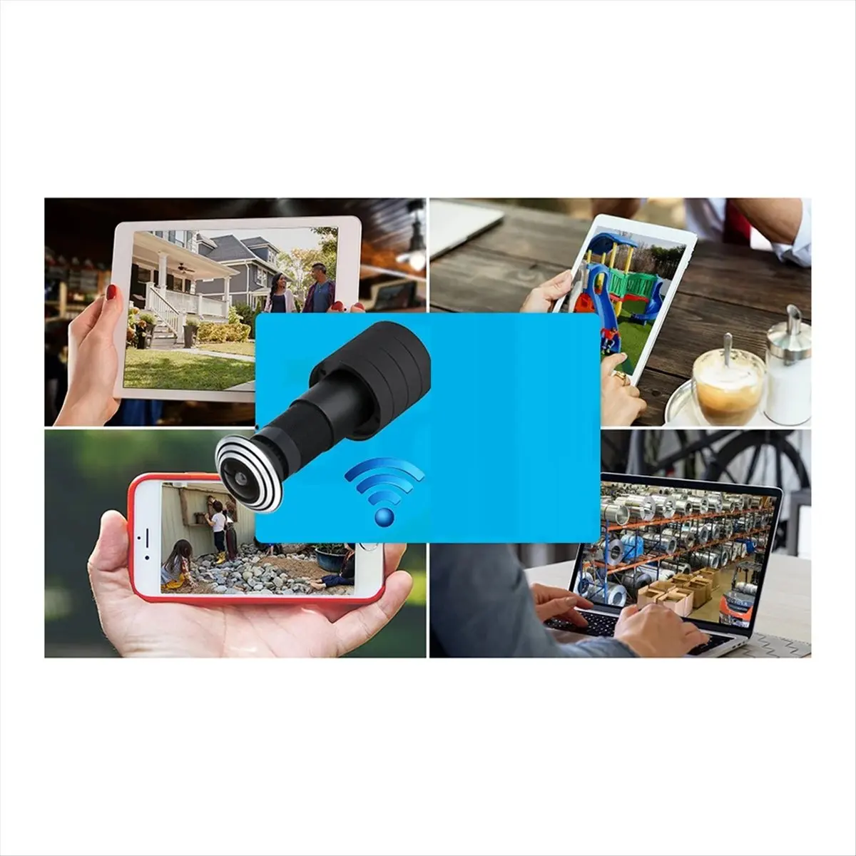 

Tuya Wifi Door Eye Camera Mini Peephole Door WifI IP Camera 1.6MM Wide Angle FishEye Audio Build-in Speaker EU Plug