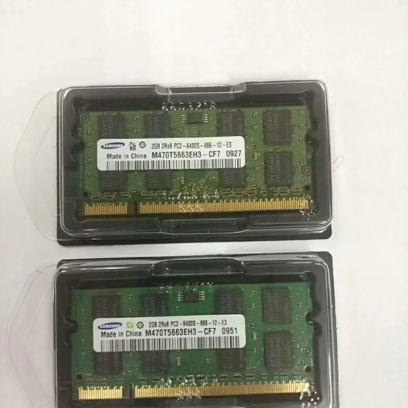 Dual Channel SDRAM RAM 2GB 2Rx8 PC2-6400S-666-12-E3 NO ECC 200Pin 1.8V SODIMM Ram 2 GB Memory Module For Laptop / Notebook