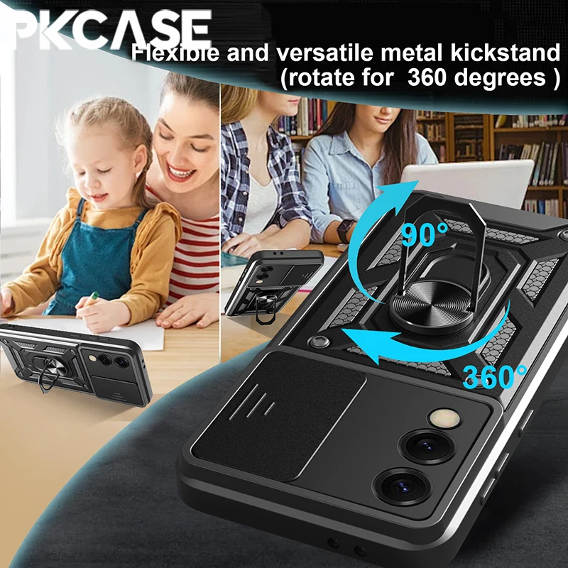 PKCASE Slide Camera Lens Case For Samsung S26 S25 Edge S24 S23 FE Plus Ultra A57 A37 A07 A56 A36 A26 A16 A06 Bumpers Armor Cover
