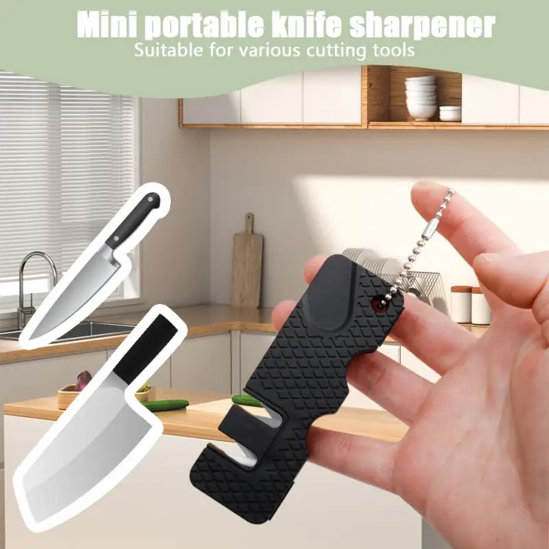 Mini Portable Outdoors Knife Sharpener Scissor Sharpen Gears Fish Hook Carbide Knife Whetstone Camping Tools Kitchen Accessories